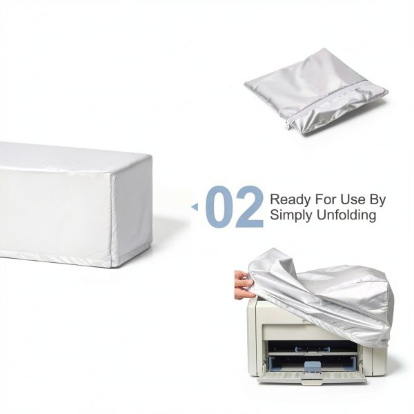 Printer Dust Cover Silver Polyester Protection Office Home-3