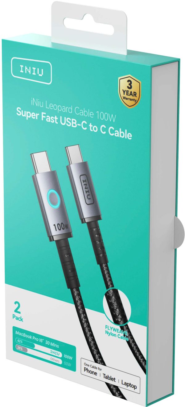 100W USB C Cable FLYWEAVE Braided Fast Charging Universal-1