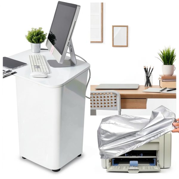 Printer Dust Cover Silver Polyester Protection Office Home-4