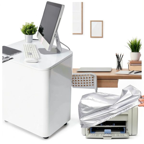 Printer Dust Cover Silver Polyester Water Resistant Office-4