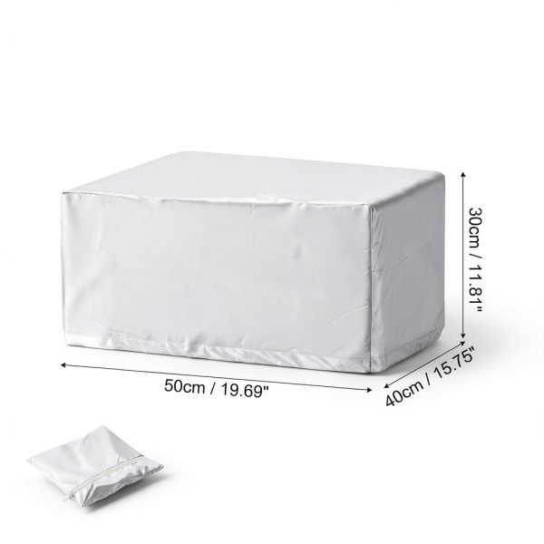 Printer Dust Cover Silver Polyester Water Resistant Office-1