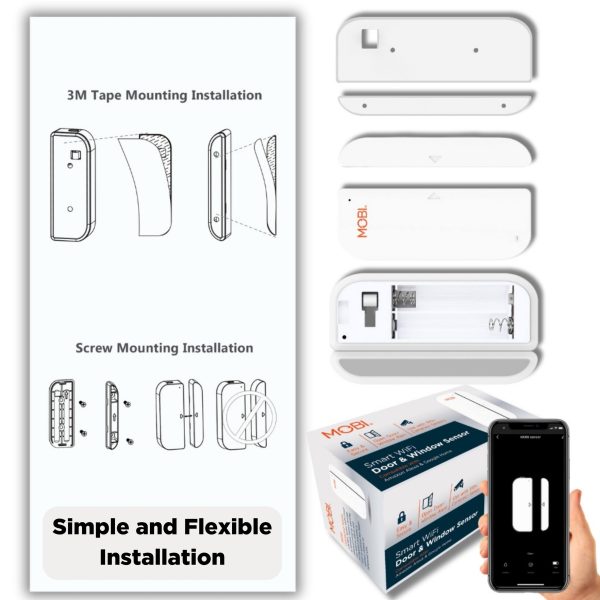 MOBI Smart Wifi Door Window Sensor Instant Alerts Automation-10