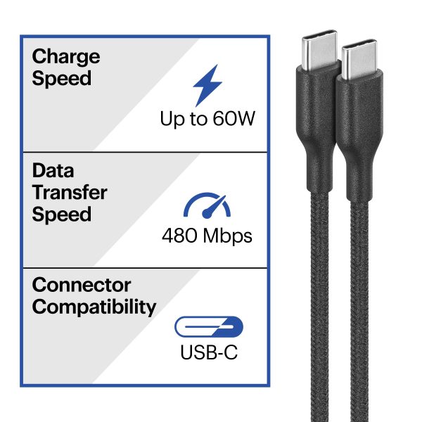 Best Buy USB-C Cable Braided Charge Sync 4ft 6ft 10ft-9