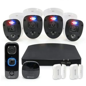Swann 1080p DVR Security Camera System with Doorbell and-0