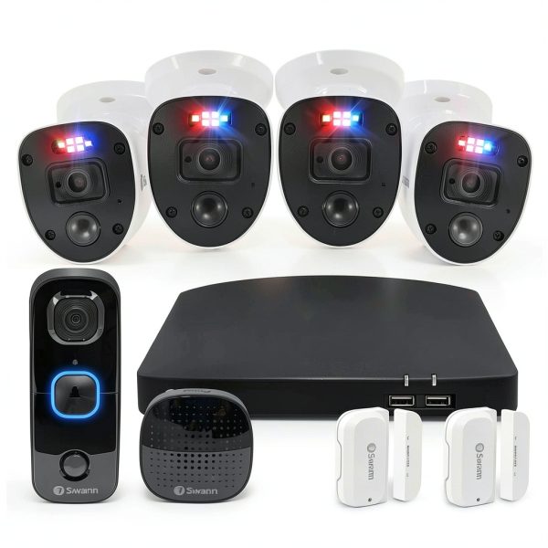 Swann 1080p DVR Security Camera System with Doorbell and-0