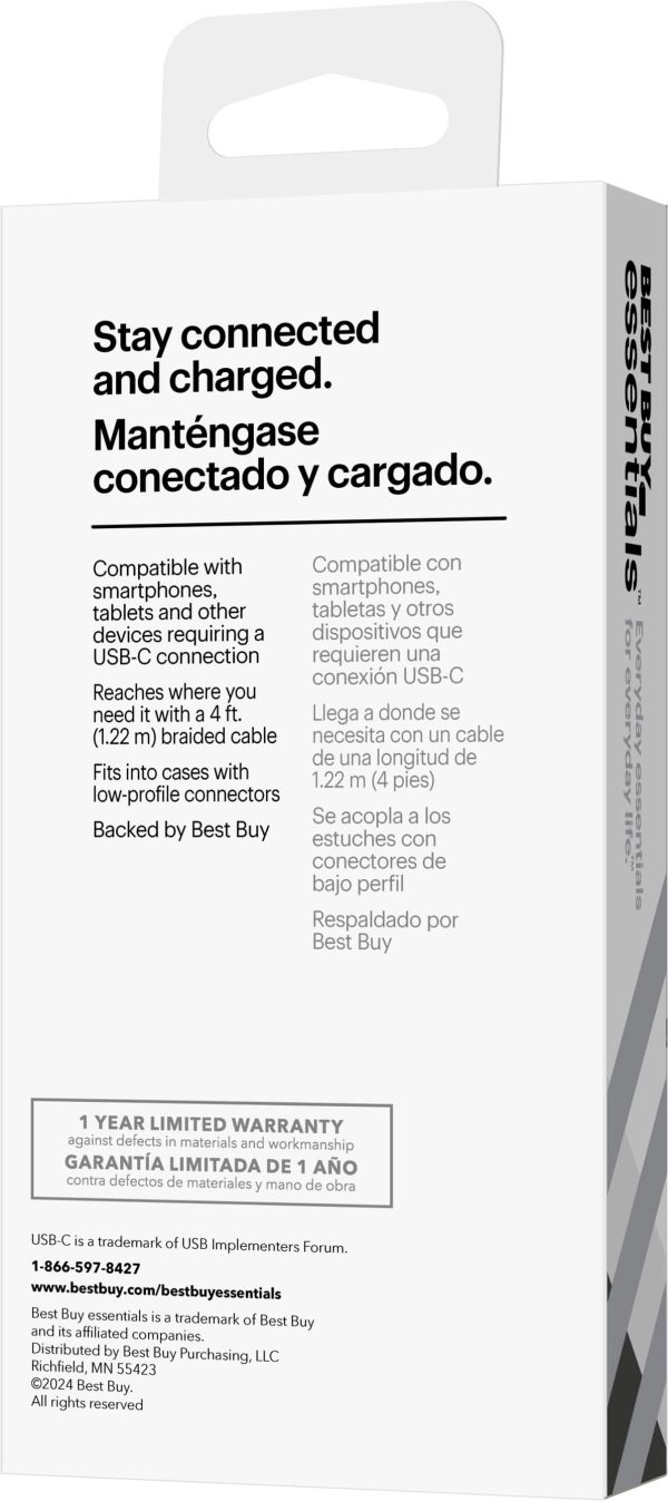Best Buy USB-C Cable Braided Charge Sync 4ft 6ft 10ft-5