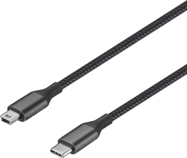Insignia USB-C to Mini-B Cable 6ft Braided Nylon Charging-0