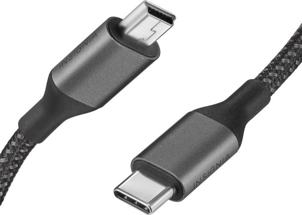 Insignia USB-C to Mini-B Cable 6ft Braided Nylon Charging-2