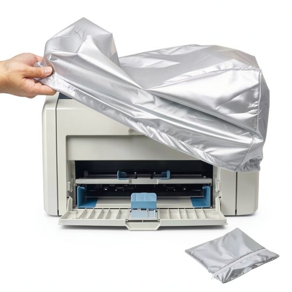 Printer Dust Cover Silver Polyester Water Resistant Office-0