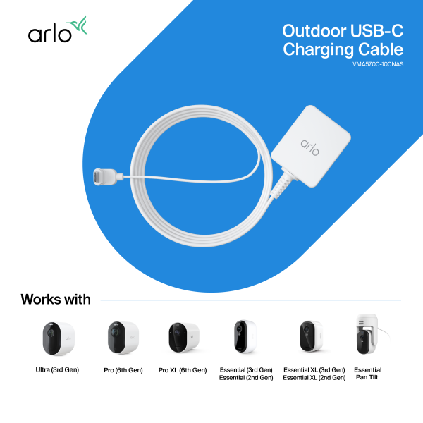 Arlo Outdoor USB-C Charging Cable 25 ft Weatherproof-1