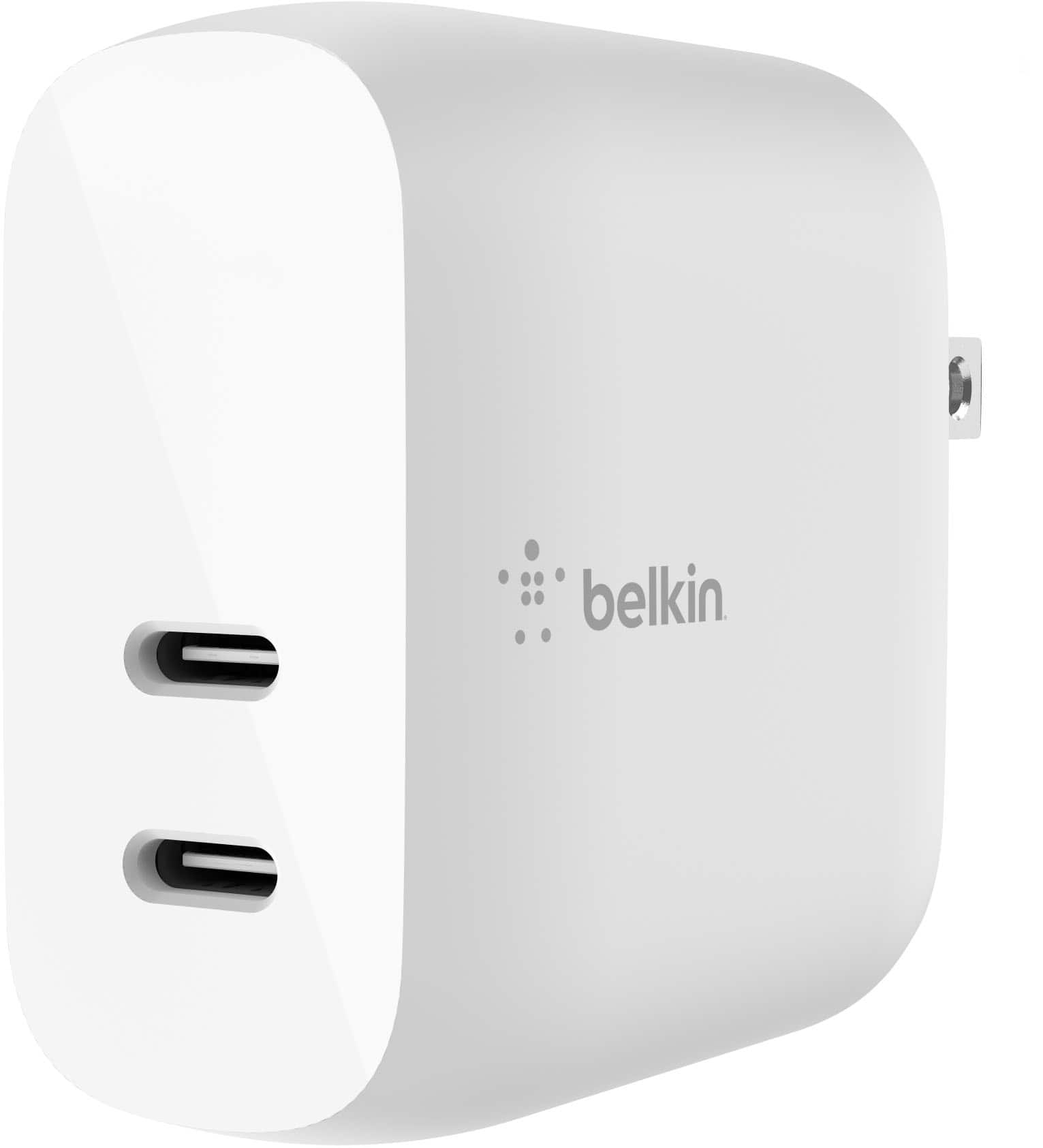 Pavo Dual USB-C PD Wall Charger plugged into a wall outlet
