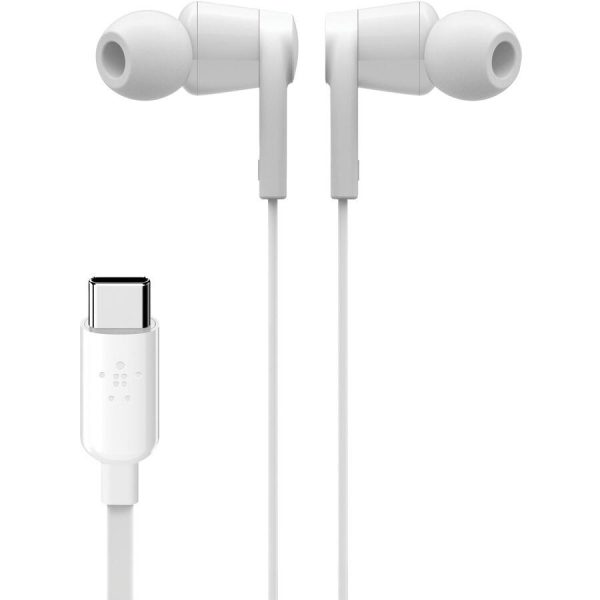 Belkin SoundForm Wired Earbuds USB C Stereo In Ear White-2