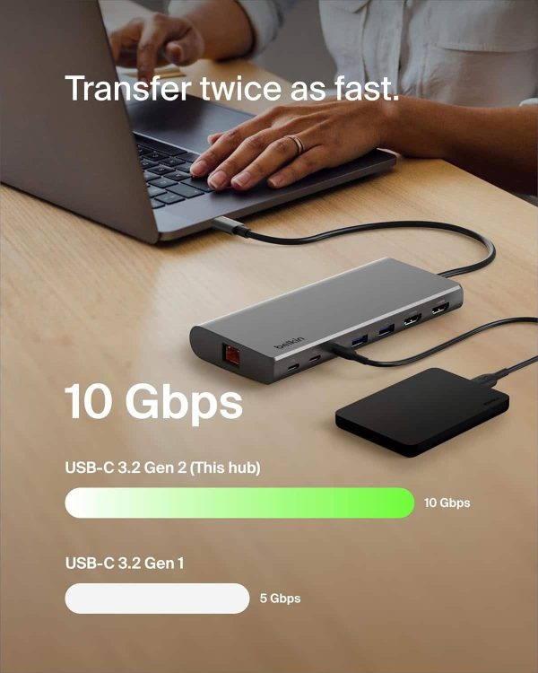 Silicon Motion USB C Hub 8 Port Dual Monitor Laptop-3