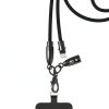 Neck Mounted Charging Cable 60W Lanyard Adjustable Black-3