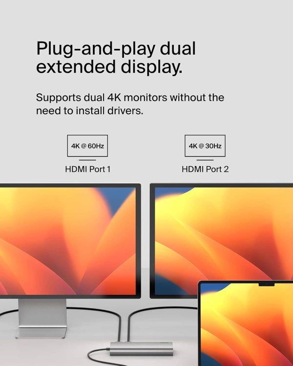 Silicon Motion USB C Hub 8 Port Dual Monitor Laptop-4