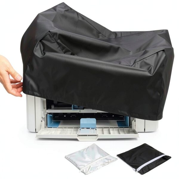 Printer Dust Cover Set Polyester Water Resistant Black-0