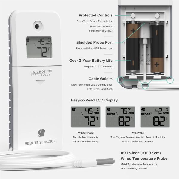 La Crosse Temperature Monitor with Probe and Alerts-4