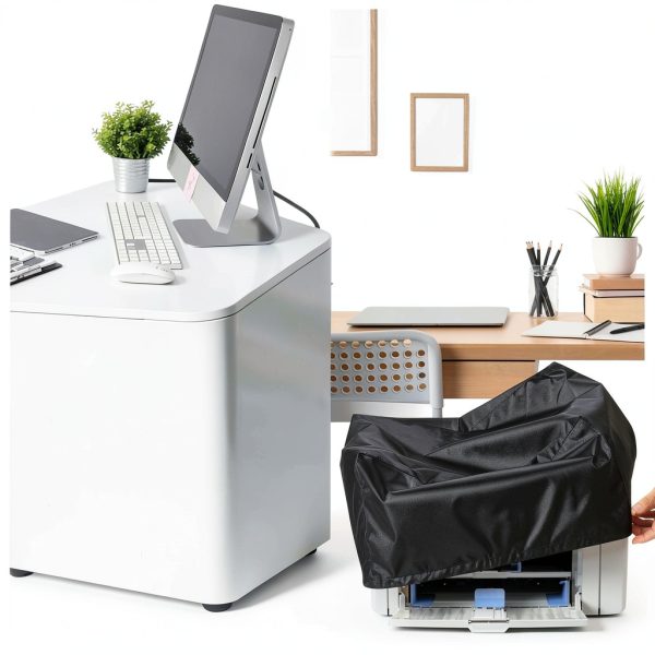 Printer Dust Cover Black Polyester Protector Office Home Use-4