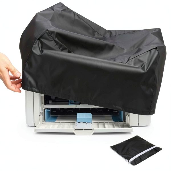 Printer Dust Cover Black Polyester Water Resistant Office-0