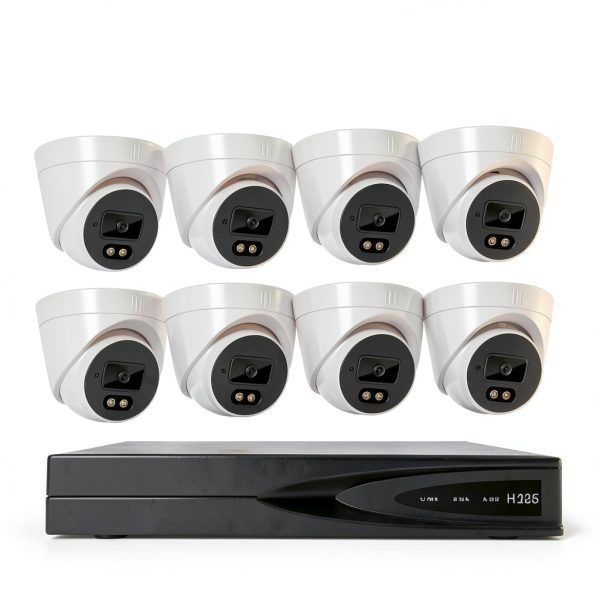 Cluzine 8MP Full Time Color POE IP Camera Kit 4mm Lens-0