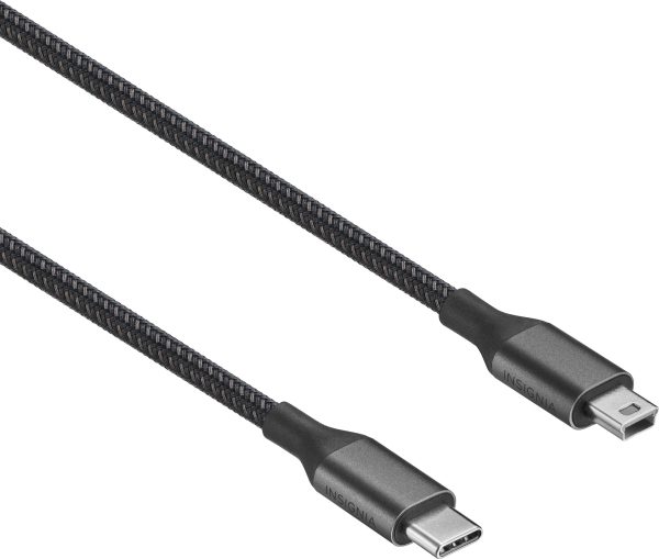 Insignia USB-C to Mini-B Cable 6ft Braided Nylon Charging-6