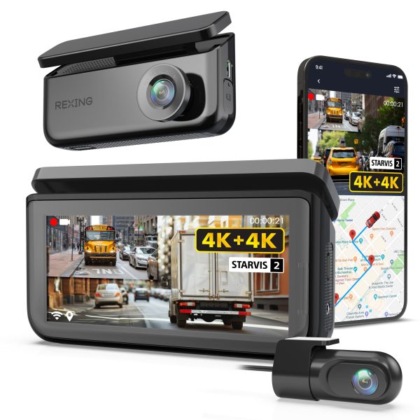 Rexing R88 4K Dual Dash Cam with WiFi GPS Black-1
