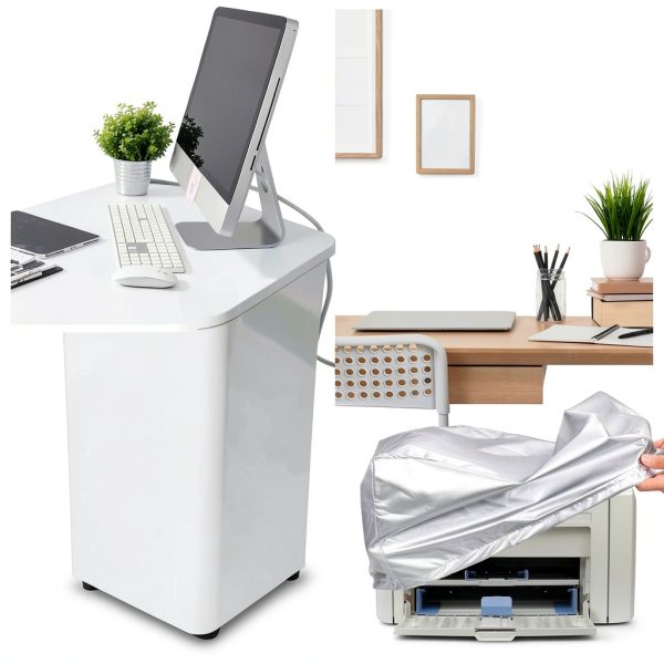 Printer Dust Cover Silver Polyester Protection Office Home-4