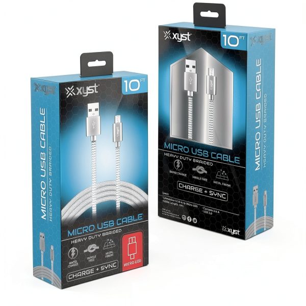 XYST Braided USB Micro USB Cable Fast Charge Tangle-4