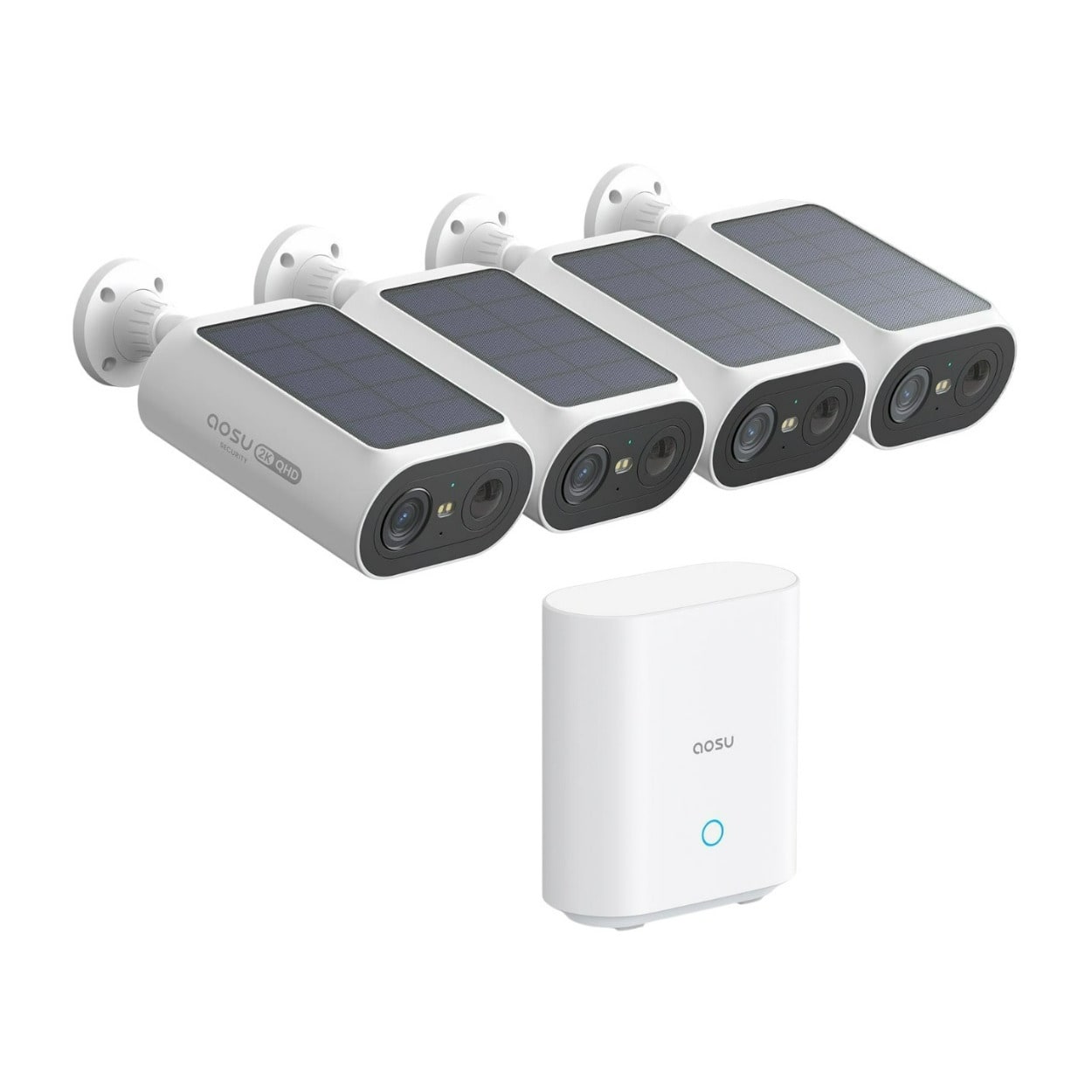 AOSU SolarCam system installed on a home exterior